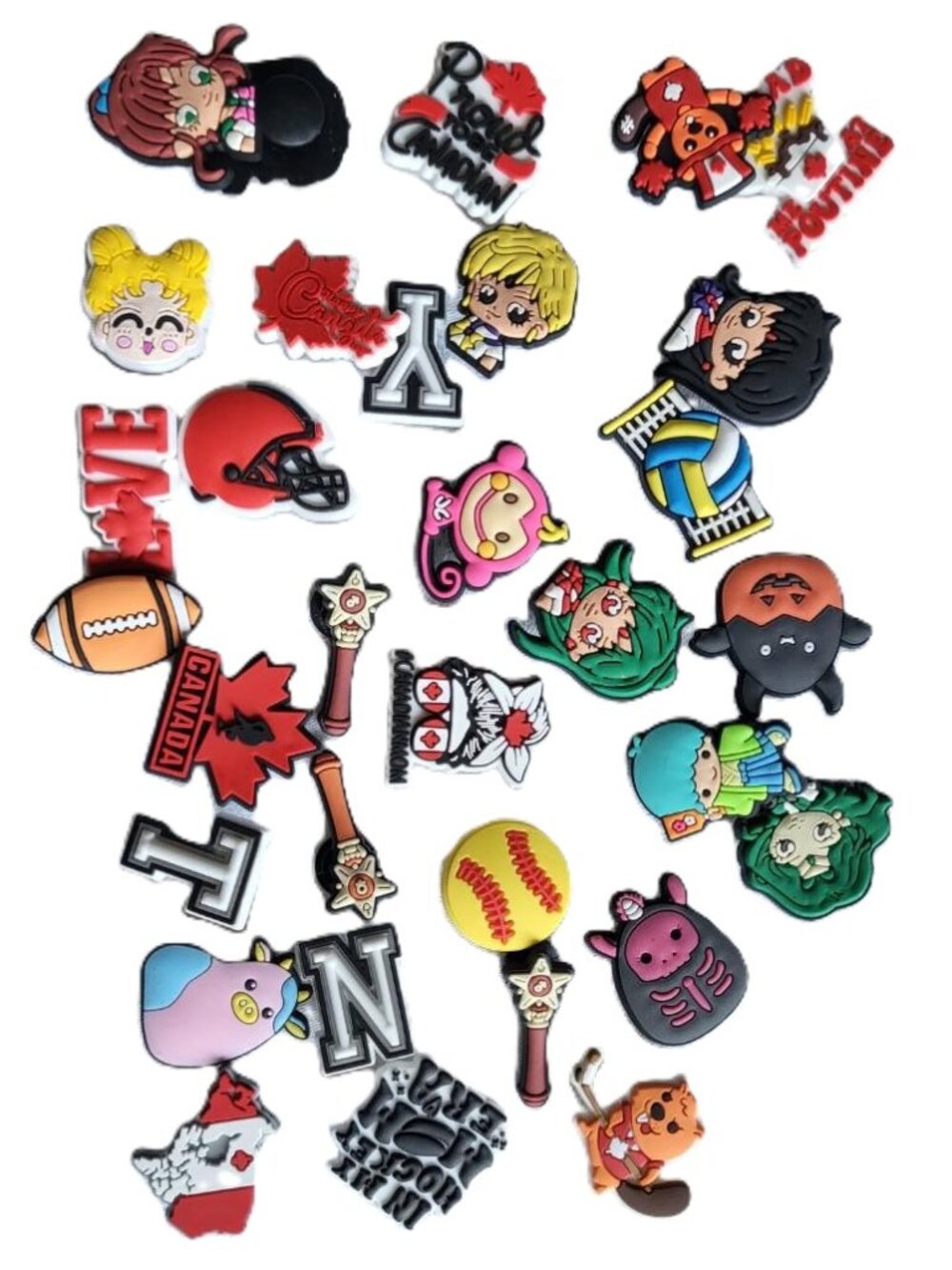 32 Croc Charms - Sailor Moon, Hockey Mom, Sports, Squishmallow